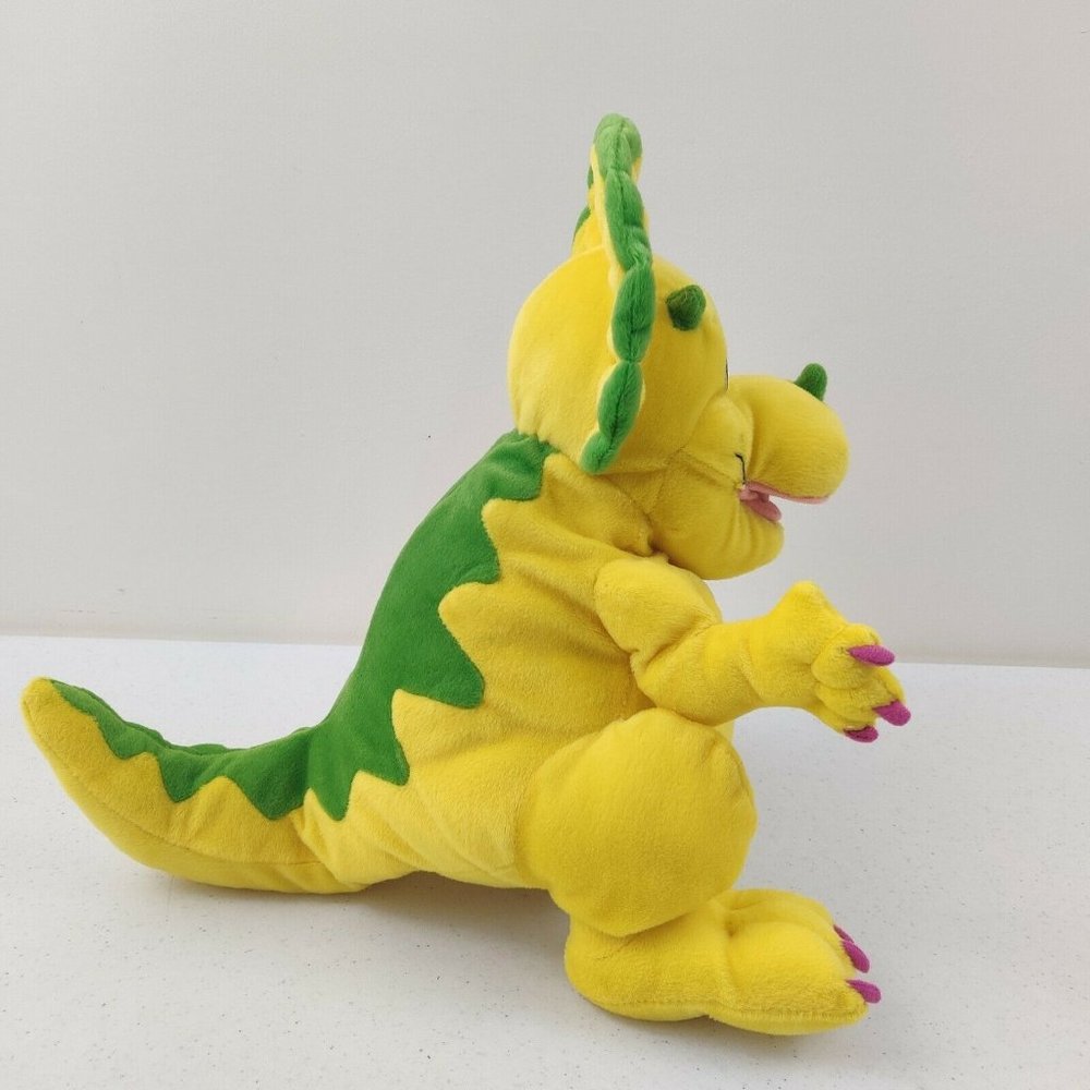 Scott Foresman Annie Yellow Dinosaur Hand Puppet Triceratops Plush - Picture 3 of 10
